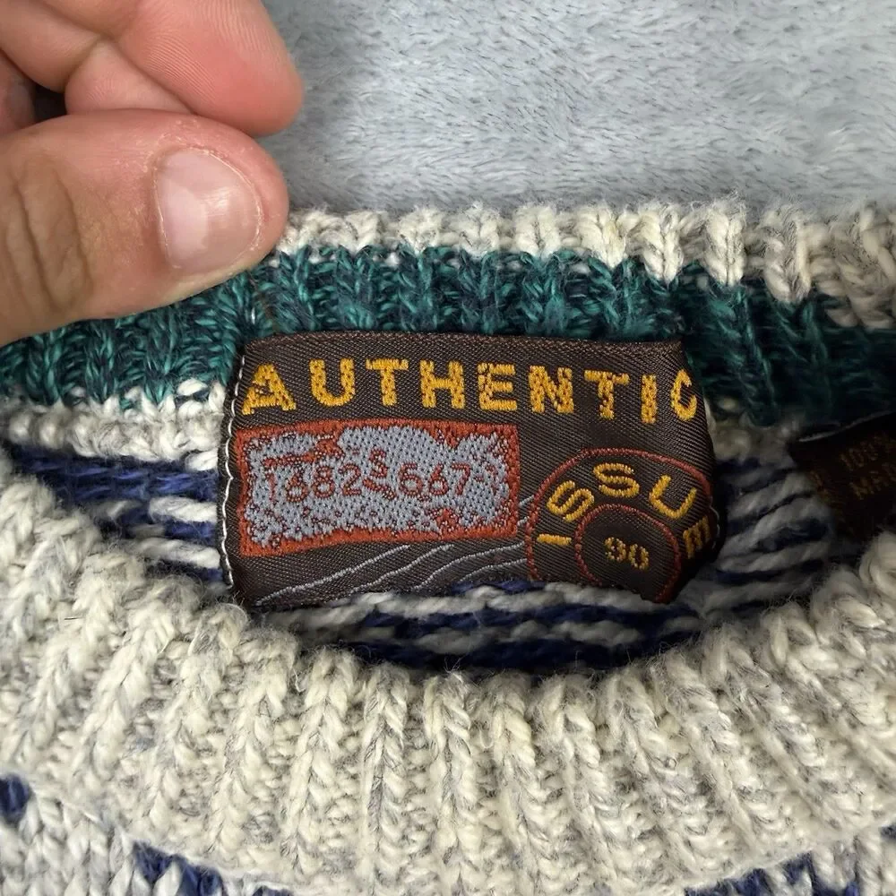 Vintage Authentic Issue 100% Cotton Plaid Sweater Men’s XL USA Made